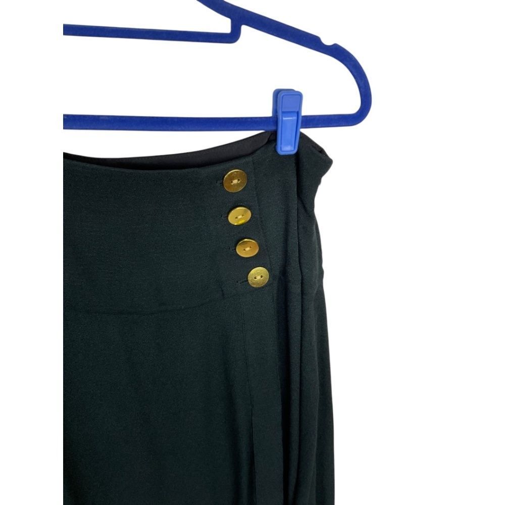J. Crew Black Midi Skirt with Gold Buttons - Picture 5 of 9